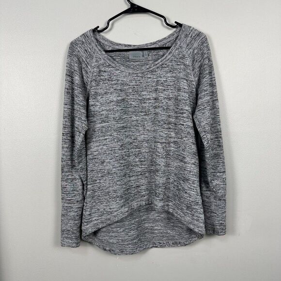 Athleta No Sweatin It Sharkbite Womens Medium Grey Long Sleeve Sweatshirt - Picture 1 of 4